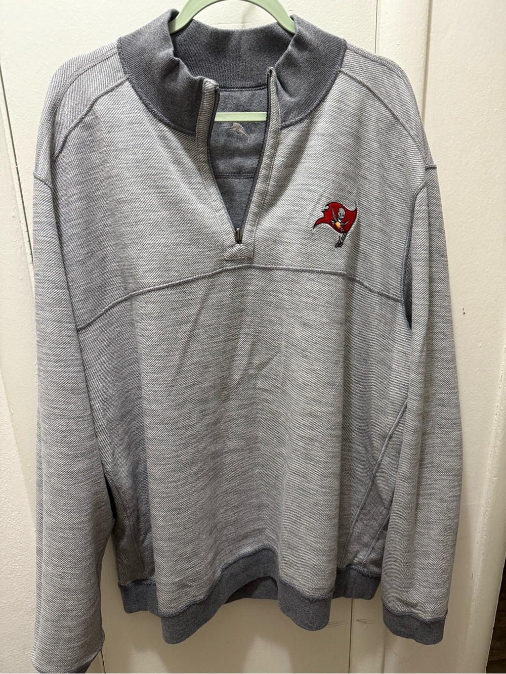 Tommy Bahama Tampa Bay Buccaneers Gray reversible Quarter-Zip Pullover